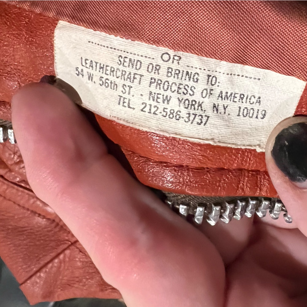 SCHOTT Bros. vintage Sportswear New York Rust Brown Leather Jacket Fall - Picture 7 of 9